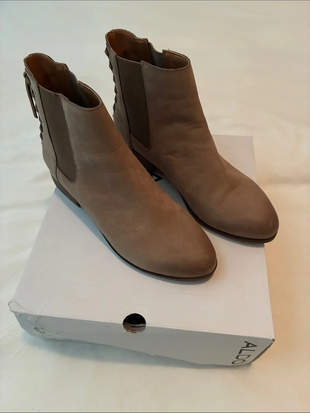Aldo Taupe Nubuck Chelsea Booties